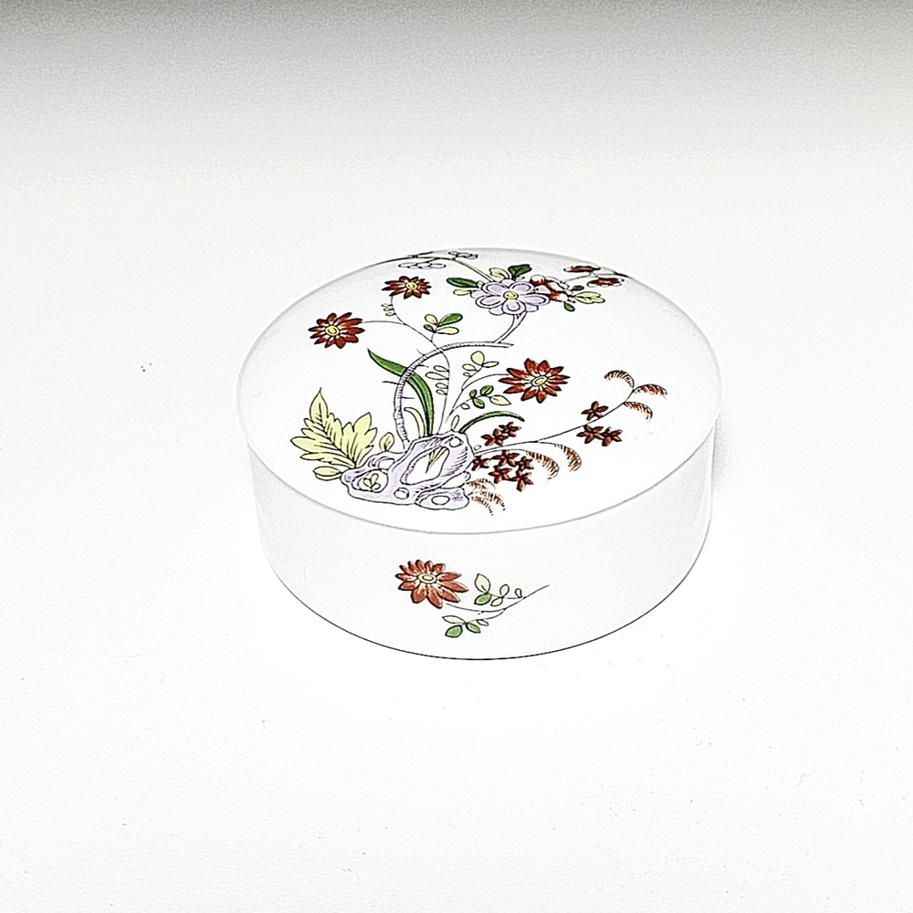 Floral Round Trinket Box